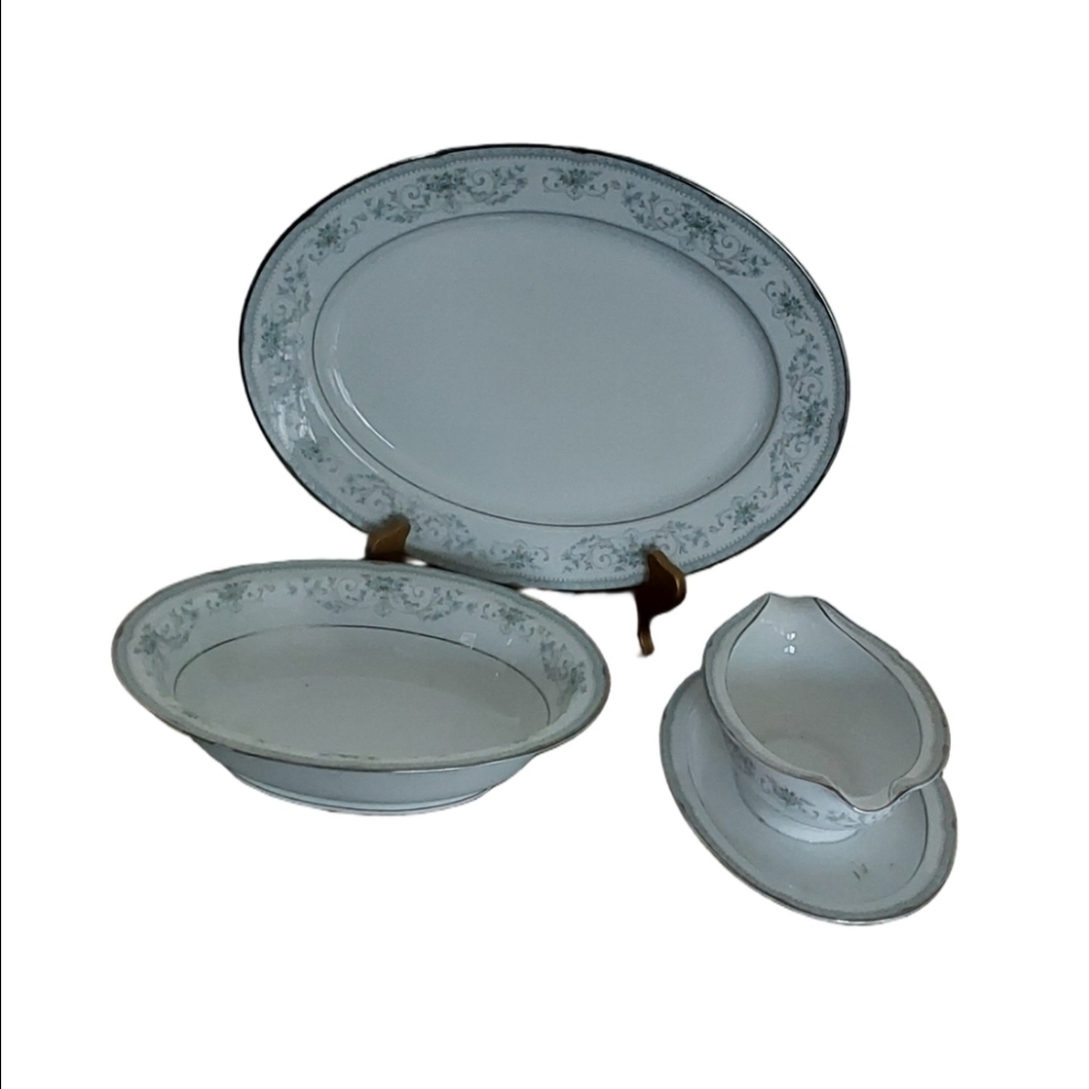 Noritake Colburn 6107 China 3 Piece‎ Hostess  Serveware Set